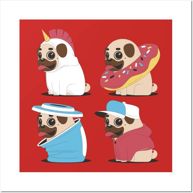 Pug Collection Wall Art by Mako Design 
